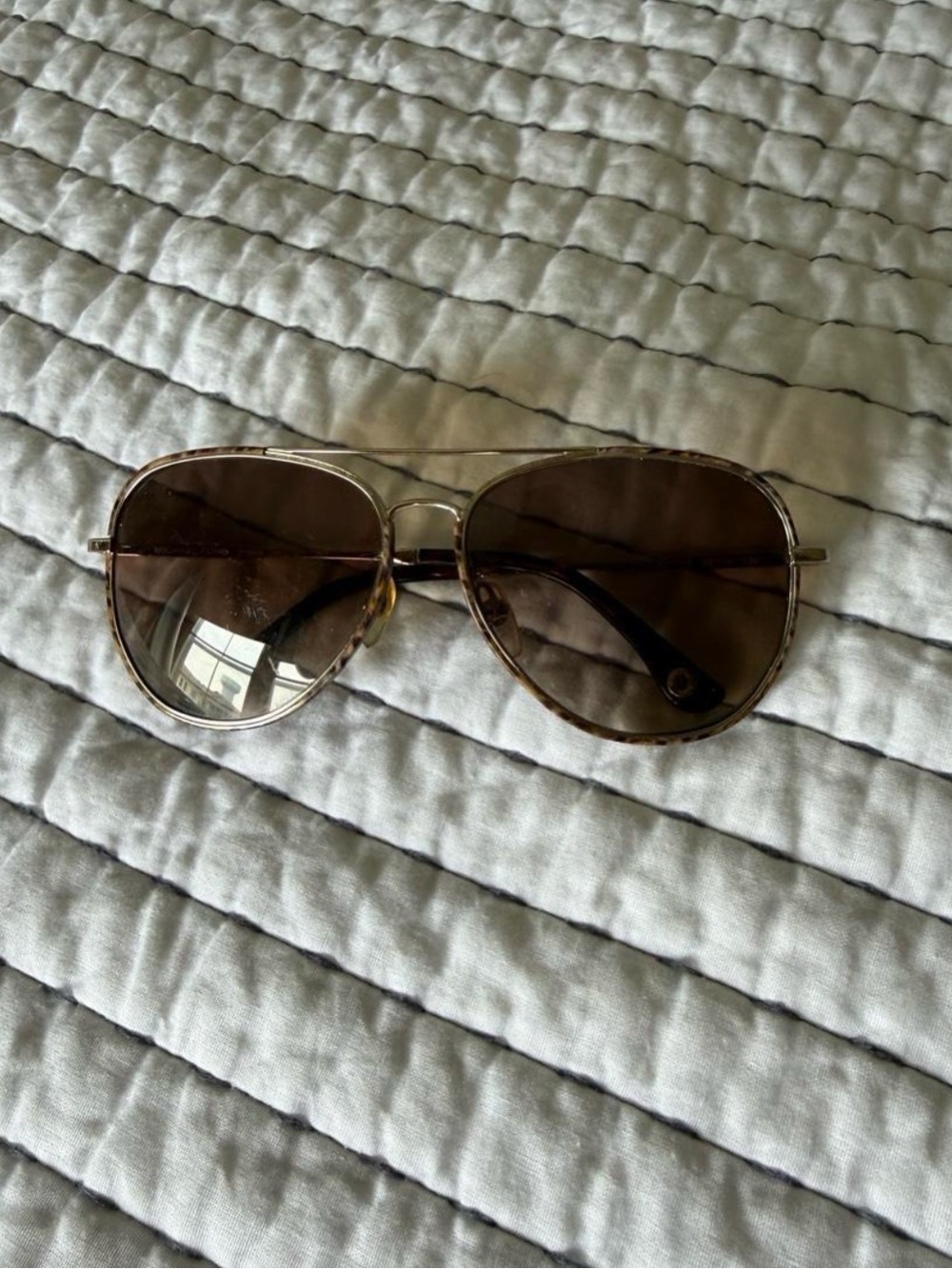 Micheal Kors Classic Aviator Sunglasses in Brown Tortoiselike Frame